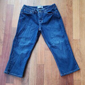 Signature by Levi Strauss Dark Wash Denim Cropped Jeans Size 10